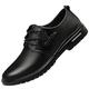SSWERWEQ Mens Shoes Men's Shoes Leather Lace-Up Shoes Men's Sports Shoes Solid Color Black Breathable Men's Shoes (Color : Schwarz, Size : 6)