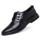 SSWERWEQ Mens Shoes Men's Shoes Leather Lace-Up Shoes Men's Sports Shoes Solid Color Black Breathable Men's Shoes (Color : BlackB, Size : 6.5)