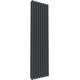 1800 High Anthracite & White Double Oval Tube Central Heating Radiators. Vertical column Double Panel Heater (Anthracite 1800 x 480 Double)