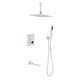 YAGFYg Shower System Wall Mounted White Led Screen Display Hot and Cold Concealed Shower Mixer Square Rainfall Shower Head Shower Mixer Set Bathroom,B,Three Functions