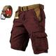GAGFDA Men's Multi-Pocket Tactical Shorts,Men's Lightweight Stretch Cargo Shorts Multi Pocket Casual Shorts,Retro Washed Shorts (burgundy,XXXL)