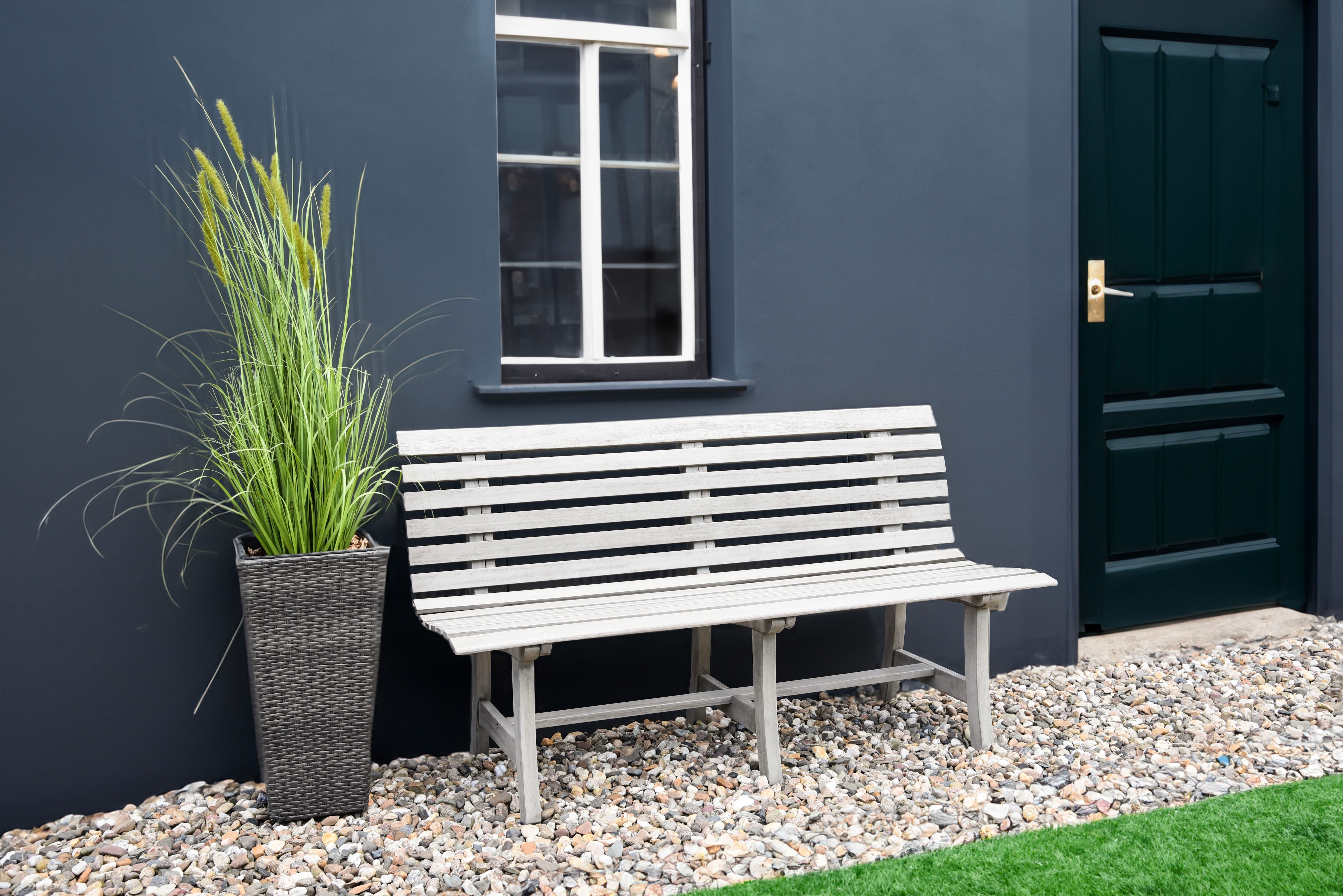 Gartenbank GARDEN PLEASURE "Bank MANDALAY", grau (grau, grau), B:60cm H:82cm T:150cm, FSC-zertifiziertes Massivholz, Sitzbänke, BxTxH: 60x150x82 cm