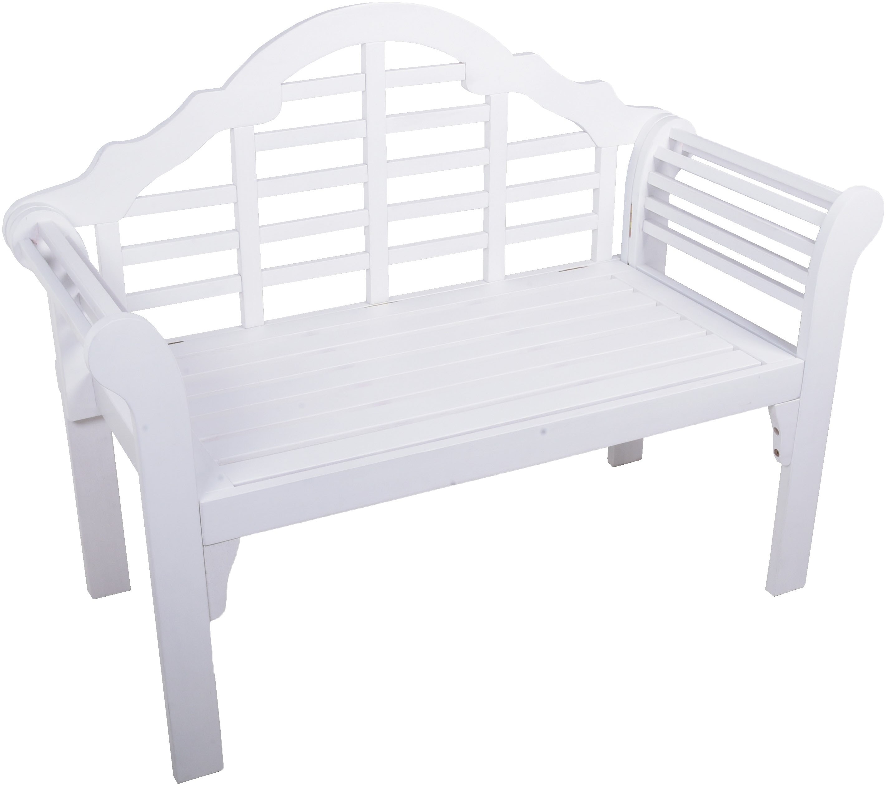 Gartenbank GARDEN PLEASURE "Bank PATTAYA", weiß (weiß, weiß), B:54cm H:95cm T:124cm, FSC-zertifiziertes Massivholz, Sitzbänke, Gartenbank, BxTxH: 54x124x95 cm, zusammenklappbar