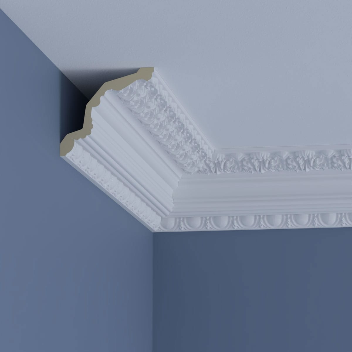 5 1/2"H x 6"P x 8 1/8"F x 96"L Leia Crown Moulding - 1-Pack