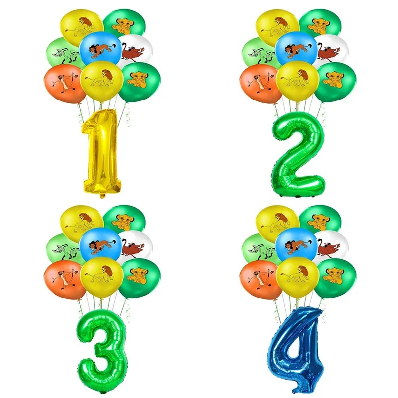 11-teiliger König der Löwen, Latex-Aluminium-Ballon Petit Geburtstagsparty-Dekoration, Luftballons, Babyparty-Dekoration, Kinderparty-Luftballons Image