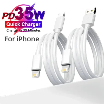 Pd 35w usb kabel für iphone 14 13 12 11 pro max 7 8 14 plus xs xr schnell laden usb c kabel ladegerät datum kabel zubehör Image