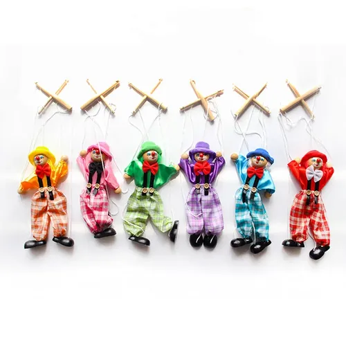 Neuheit lustige Pull String Puppenspiel zeug Holzpuppe Handwerk Spielzeug gemeinsame Aktivität Puppe