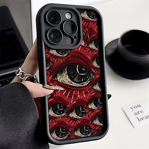 Mode gruselig gruselig rote Augen Silikon Handy hülle für Samsung S24 S23 S22 S21 S20 Fe plus S24