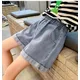 Kinder Sommer Alle-spiel Casual Mädchen Denim Shorts Koreanische Version Western-stil Einfarbig