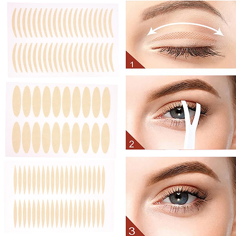 400Pcs Unsichtbare Augenlid Aufkleber Doppel Augenlid Transparent Selbstklebende Mesh-Spitze Auge Band Aufkleber Damen Augen Make-Up-Tools Image
