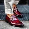 Nuovi mocassini scarpe da uomo PU tinta unita moda affari Casual festa nuziale quotidiano classico