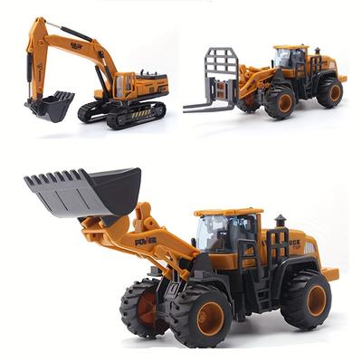 TEMU New Children's Engineering Car Toy Truck Excavator/forklift/ Snow Clearer Truck Simulation Car Toy Halloween Gift