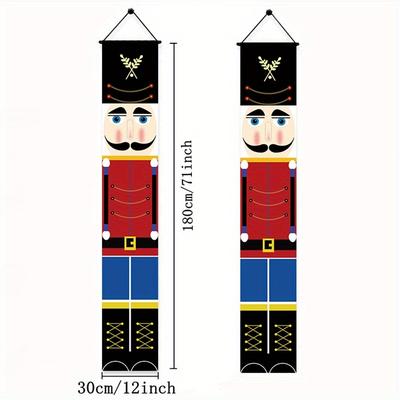 TEMU 1 Pair, Festive Christmas Nutcracker Banner For Outdoor Decorations And Indoor Parties