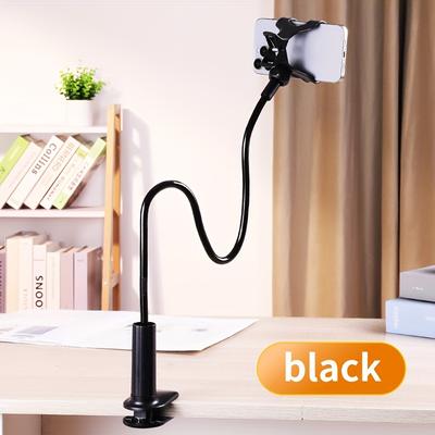 TEMU 1pc Cell Phone Clip On Stand Holder - With Grip Flexible Long Arm Lazy Bracket Mount Clamp For Iphone Max, 12 13 14