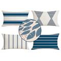 Housses d'oreiller imperméables, ensemble de 4 pièces, décoration d'extérieur, de chambre à coucher, pour patio, jardin, salon, chambre à coucher, géométrique