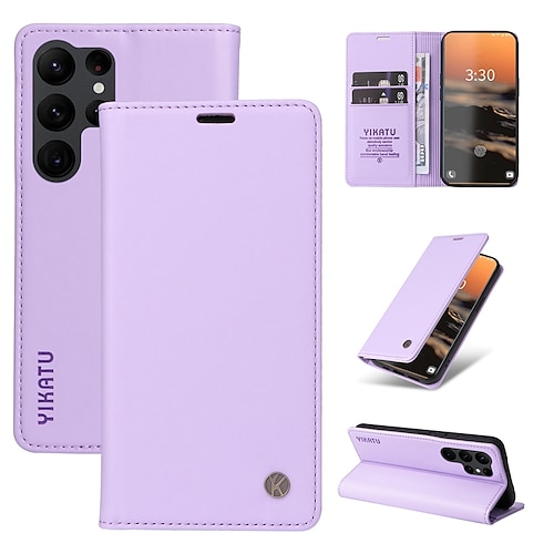 Handy Hülle Handyhüllen Für Samsung Galaxy S26 Ultra Plus S25 S24 S23 S22 S23 FE S21 Ultra Plus S20 A55 5G A35 5G Brieftaschenhülle Magnetisch Vollschutz Ständer Retro TPU PU-Leder Image