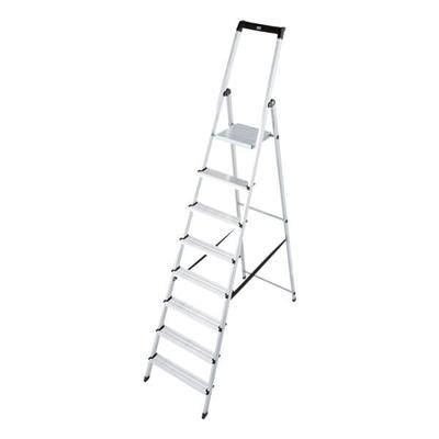 Krause Stufen-Stehleiter »MONTO Solidy« 8 Stufen mit Ablage silber, 250 cm