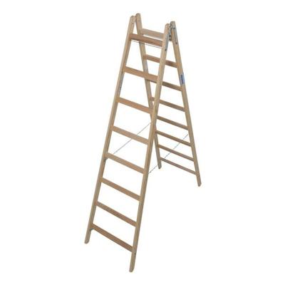 Krause Holz Doppelleiter »STABILO« 2x 8 Sprossen braun, 240 cm