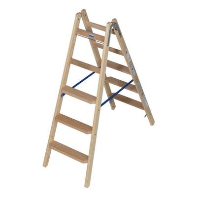 Krause Holz Doppelleiter »STABILO« 2x 5 Stufen braun, 150 cm