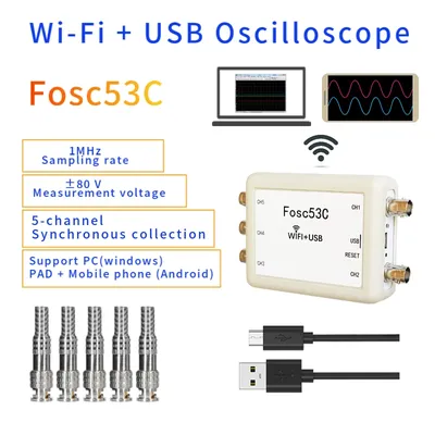 Fosc53C 1M Wi-Fi USB Oscilloscope 5-channel synchronous input Laboratory electrical repair