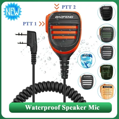 Baofeng Walkie Talkie Speaker Microphone Waterproof PTT Mic For UV-5R UV-16 UV-13 UV-21 UV17 Two Way