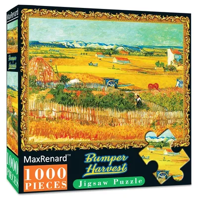 MaxRenard Jigsaw Puzzle 1000 Pieces for Adult Van Gogh Bumper Harvest Environmentally Friendly Paper