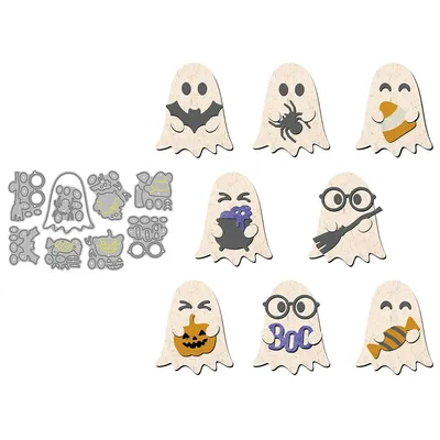 MangoCraft Happy Halloween Cute Ghost Cutting Dies Set DIY Scrapbooking Supplies Metal Cut Dies