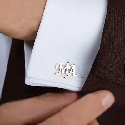 Personalized French Shirt CuffLinks Mens Accessories Custom Name Letter Stainless Steel Gold