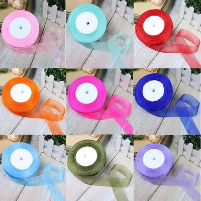 50 Yards/Roll Organza Ribbons For Christmas Wedding Party Decoration Gift Wrapping DIY Ribbons