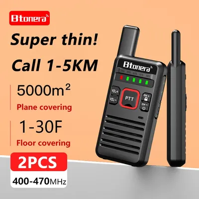 Mini Walkie Talkie BTONERA BT68 Portable Two Way Radio Portable Radio Communicator Walkie-Talkies 1 or 2 PCS for Hotel Hunting