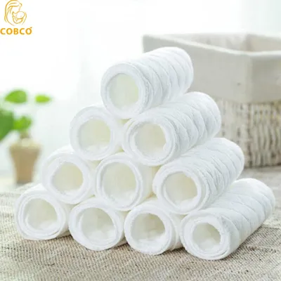 6/8/10 Pcs Baby Nappies Reusable Baby Infant Newborn Cloth Diaper Nappy Liners Insert 3 Layers