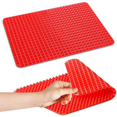 Silicone Baking Mat Red Pyramid Non Stick Baking Cooking Mat Microwave Bacon Cooker Pastry Mats Red BBQ Grill Mat Baking Supplies
