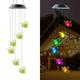 Colorful Solar Wind Chime Light Outdoor Waterproof Color Changing Garden Lights Holiday Decor Memorial Windchimes Wind Catcher Gifts Hanging Decor for Home Garden Patio Yard Porch 1PC