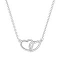 Double Love Heart Bling Pendant Clavicle Chain Necklace For Women Gift R7A9