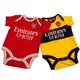 (6-9 Months, Red/Yellow/Black) Arsenal FC Baby Bodysuit (Pack of 2)
