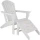 Tectake Garden Chair With Footstool In An Adirondack Design - White/white