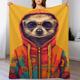 PAZZK Meerkat Super Soft Blanket Soft Microfiber Blanket Cosy Fluffy Fuzzy Travel Blanket Nap Throws for Sofa Couch & Bed Décor（180×200cm）
