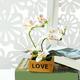 ROLTIN Artificial Flower with Pot Orchid Artificial Flowers in Pot Orchids Flowers Arrangements with Vase for Home Table Decor Small Artificial Plant Flower Arrangement Orchid
