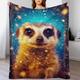 Meerkat Throw Blanket, Warm Thick Soft All Season Fluffy Plush Couch Throw, Cozy Flannel Blanket Sofa Bed, Microfiber Anti-pilling Washable Bed Blanket, （150×200cm）