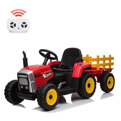 12V Ride on Tractor with Trailer & Remote Control Speed Up to 5mph