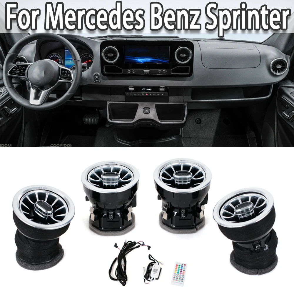 Für Mercedes Benz Sprinter Auto LED Front Dashboard AC Klimaanlage Vent Outlet Turbo Innen Trim Zubehör Image