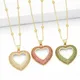 Clearance vergoldete Herz Halskette für Frauen Kupfer cz Perlen Kette Anhänger Halskette Schmuck