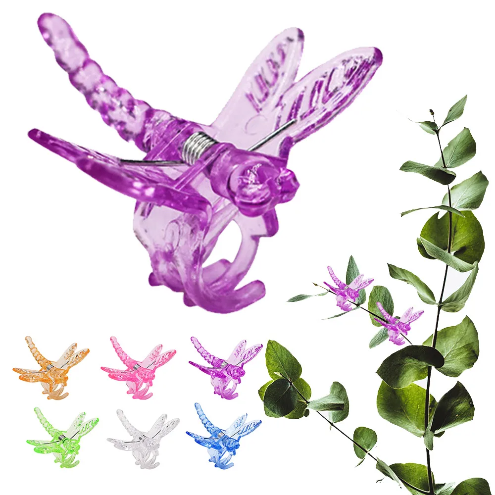 30-120PCS Mix Libelle Orchidee Clip Garten Anlage Schellen für Unterstützung Klettern Blume Reben Dekoration Zier Multi-funktionale Image