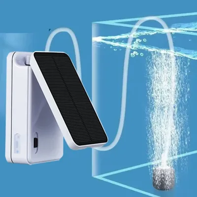 5V Solar Powers Laden Oxygenator Aquarien Aquarium Luftpumpe Angeln Sauerstoffpumpe Belüfter mit Image