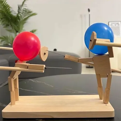 Bambus Kampf ballon Holzpuppe Fechten Roboter Holz spielzeug Zwei-Spieler-Spiel Multiplayer Kampf