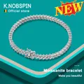 KNOBSPIN – Bracelet de Tennis Moissanite Original, plaqué argent Sterling 925, or blanc 18 carats, diamant avec Bracelets fins GRA pour femmes
