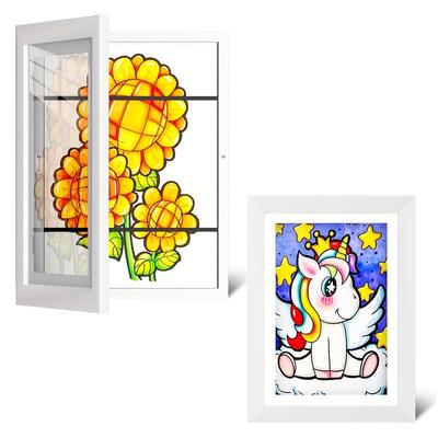 TEMU 1pc Flip Photo Frame, A4 Paper Size Magnetic Absorption Picture Frame, For Living Room Office Decor, Valentine's Day New Year Easter Day Gift Image