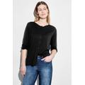 3/4-Arm-Shirt CECIL Gr. XL (44), schwarz (black) Damen Shirts Jersey in Unifarbe