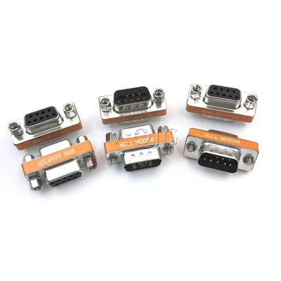 High Quality Mini Null Modem DB9 Female Male plug Adapter Gender Changer cross new