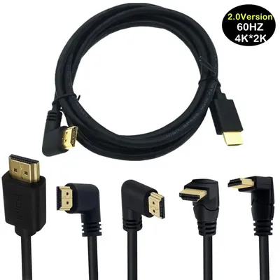 4K HDMI-compatible 2.0 Cable 90/270 Degree Angle HDTV Cable 15CM 0.6M 1.8M 1080P 3D For TV PC